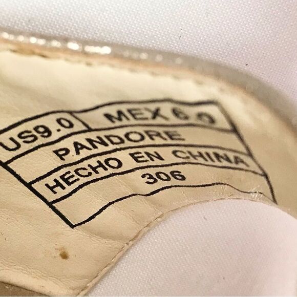 Steve Madden Metallic Gold Tone Cork Wedge Open Toe Sandals - Picture 15 of 15